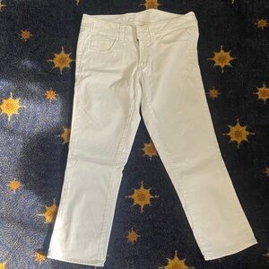 American Eagle Outfitters 6 Women's White Straight Crop Leg Jeans
